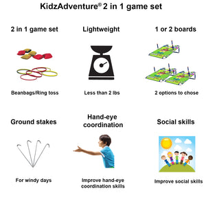 
                  
                    2 in 1 kids cornhole/ring toss game set (2 boards) - Kidz-Adventure.com
                  
                