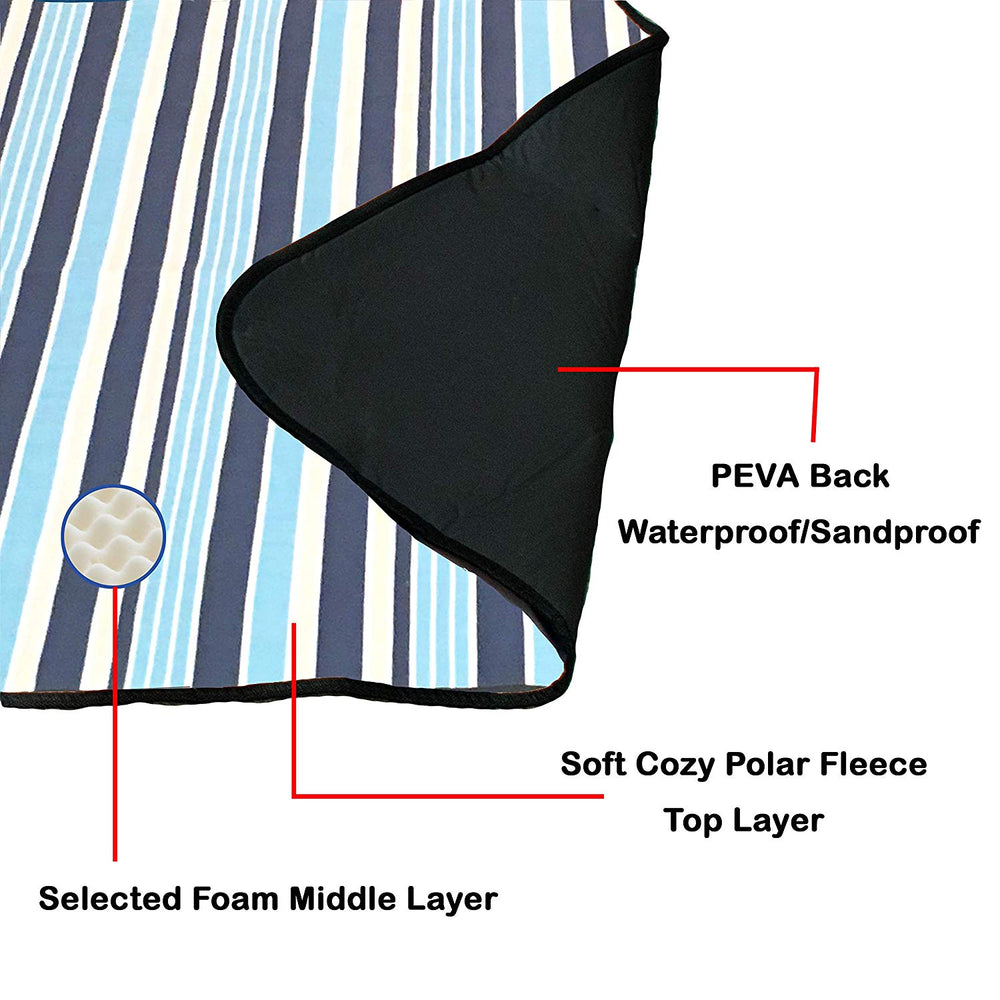 
                  
                    80" x 72" 3-layer xxlarge waterproof outdoor blanket - blue stripe
                  
                