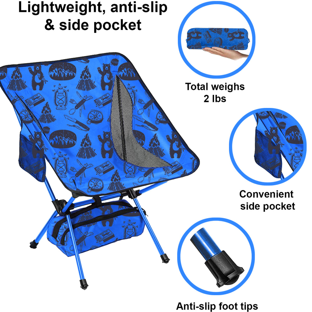 
                  
                    adventure theme camping chair for teens and adults - ultra lightweight and heavy duty for up to 250 lbs.
                  
                