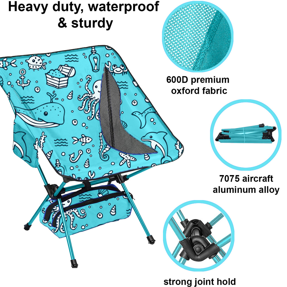 
                  
                    ocean world theme beach chair for teens and adults - ultra lightweight and heavy duty for up to 250 lbs.
                  
                